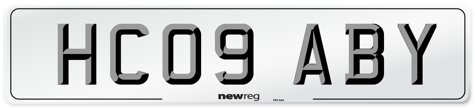 HC09 ABY Number Plate from New Reg